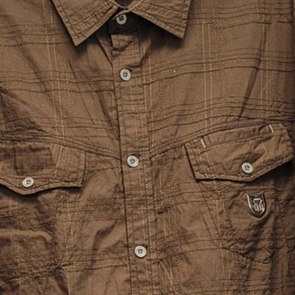 Francois Girbaud Mens 2XL 100% Cotton Grid Plad Long Sleeve Button Up Shirt - Picture 2 of 4